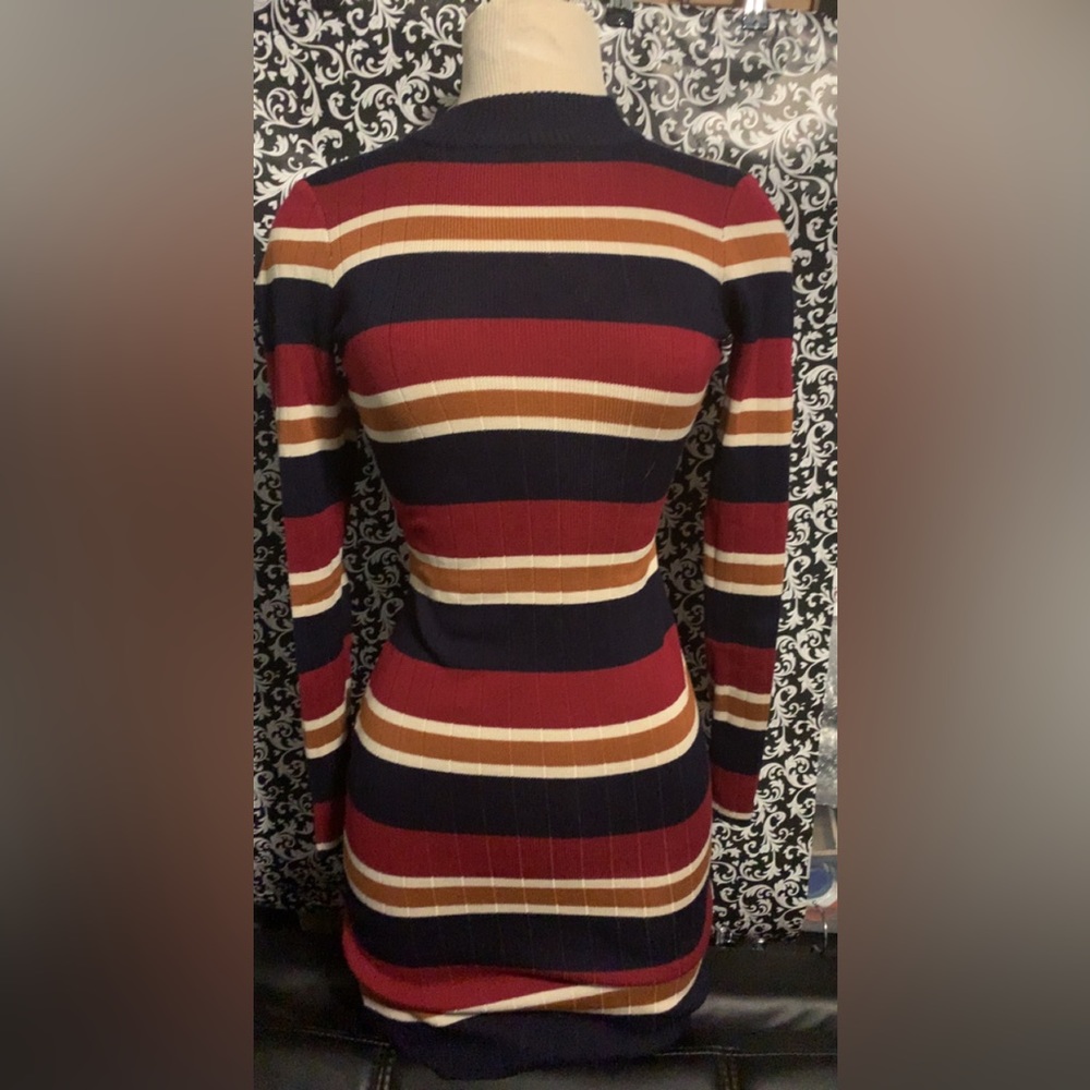Multi color striped sweater dress
